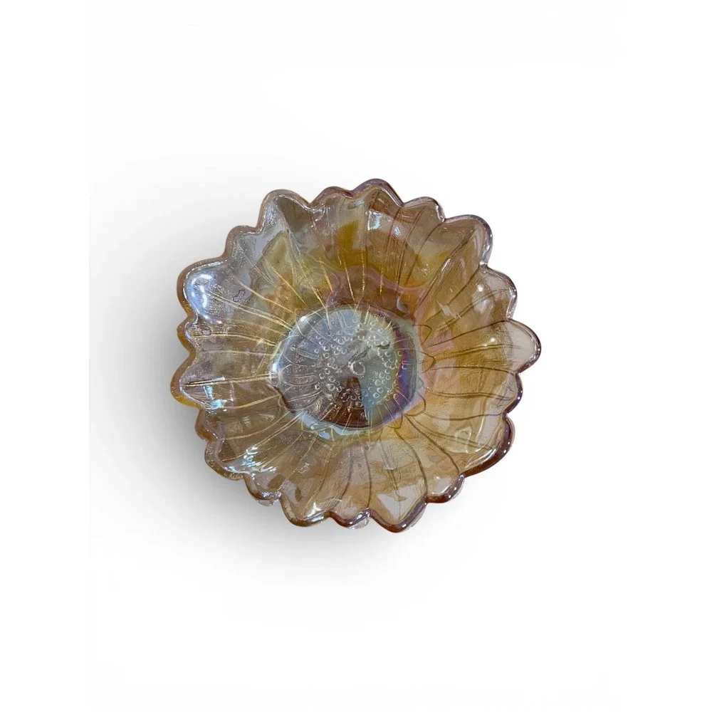 Vintage Indiana Glass Marigold Carnival Glass Sunflower Bowl.